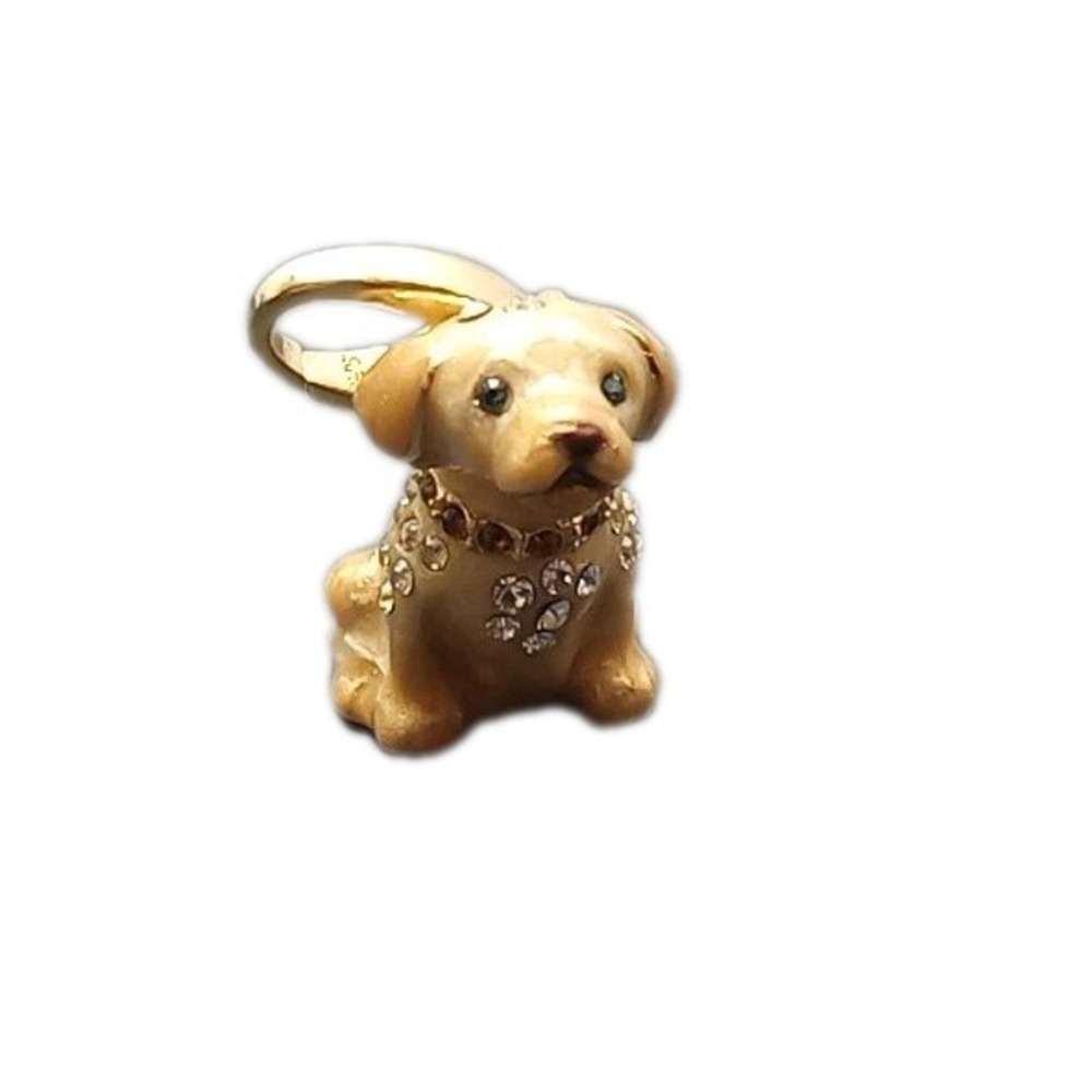 JUDITH LEIBER MARLEY GOLDEN LABRADOR 925 SILVER CHARM SWAROVSKI Fashion Jewelry